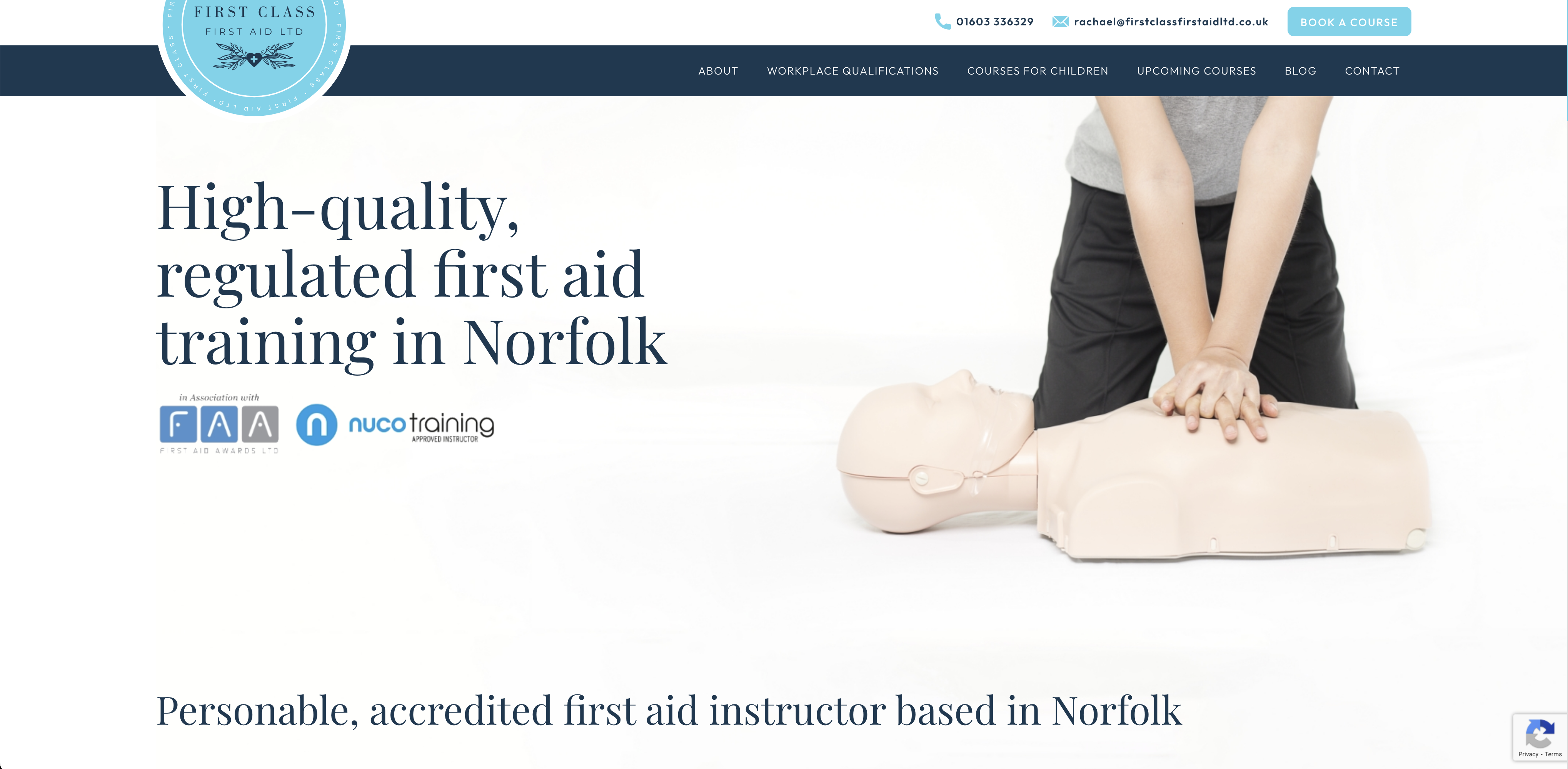 first class first aid homepage